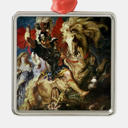 St George und der Drache, c.1606 Silbernes Ornament (Vorne)