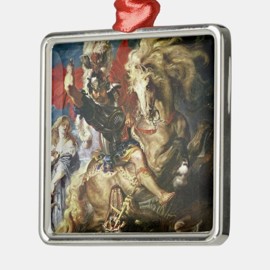 St George und der Drache, c.1606 Silbernes Ornament (Links)