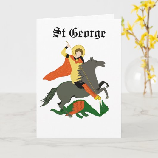 St George und der Drache editable Karte (Gelbe Blume)