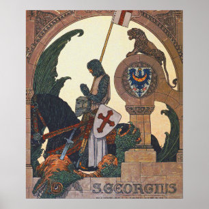 St. George und der Drache - Heinrich Lefler Poster