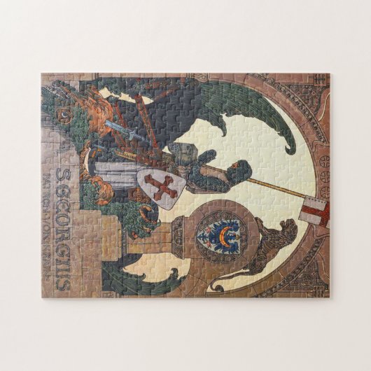 St. George und der Drache - Heinrich Lefler Puzzle (Horizontal)
