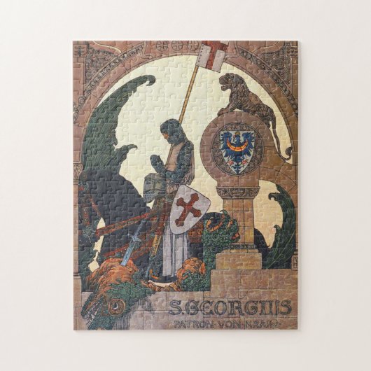 St. George und der Drache - Heinrich Lefler Puzzle (Vertikal)