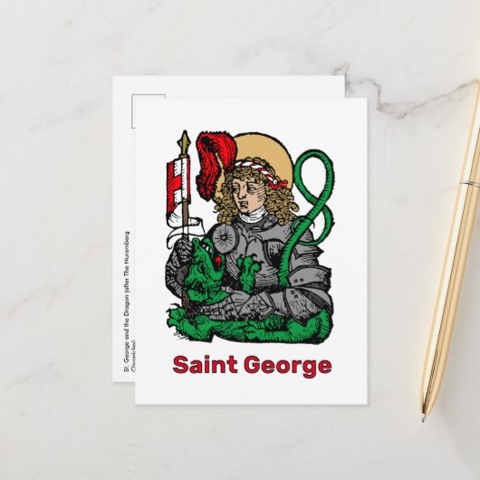 St. George und der Drache (Nürnberg) Postkarte (Vorderseite/Rückseite Beispiel)