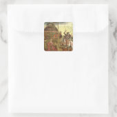 St. George und der Drache Quadratischer Aufkleber (Tasche)