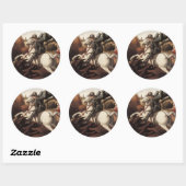 St. George und der Drache Runder Aufkleber (Blatt)