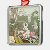 St George und der Drache Silbernes Ornament (Links)