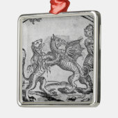 St George und der Drache Silbernes Ornament (Links)