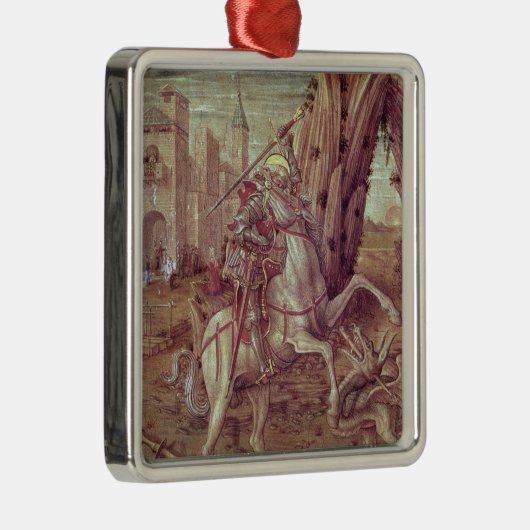 St George und der Drache Silbernes Ornament (Rechts)