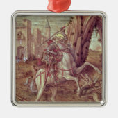 St George und der Drache Silbernes Ornament (Vorne)