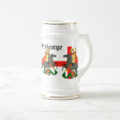 St. George und der Drache und Kreuz von St. George Bierglas (VorderseiteRechts)