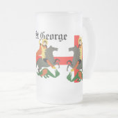 St. George und der Drache und Kreuz von St. George Mattglas Bierglas (VorderseiteRechts)