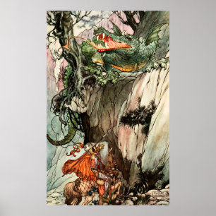 St. George und der Drache von Charles Folkard Poster