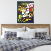 St. George und der Dragon gestresstes Glas Double Leinwanddruck (Insitu (Schlafzimmer))