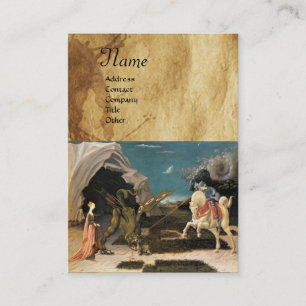 ST. GEORGE UND DER DRAGON, Perchester, braun, blau Visitenkarte