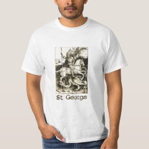 ST GEORGE UND DRACHE, Schwarz-weiß T-Shirt