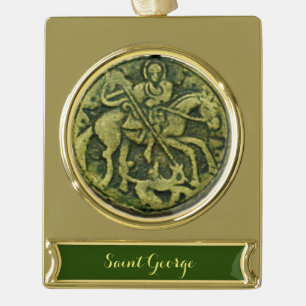 ST.GEORGE UND DRAGON Banner-Ornament GOLD