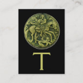 ST. GEORGE UND DRAGON Monogramm, gold-metallisch Visitenkarte (Rückseite)