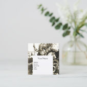 ST. GEORGE UND DRAGON-MONOGRAMM, Schwarz-weiß Quadratische Visitenkarte (Stehend Vorderseite)