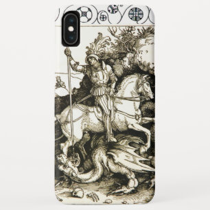 ST. GEORGE UND DRAGON , Schwarz-weiß iPhone XS Max Hülle