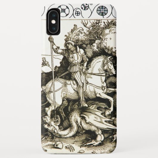 ST. GEORGE UND DRAGON , Schwarz-weiß Case-Mate iPhone Hülle (Rückseite)