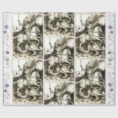 ST. GEORGE UND DRAGON , Schwarz-weiß Geschenkpapier (Flach)