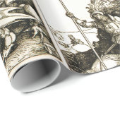 ST. GEORGE UND DRAGON , Schwarz-weiß Geschenkpapier (Rolleneckpunkt)