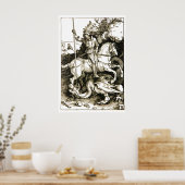 ST. GEORGE UND DRAGON , Schwarz-weiß Poster (Küche)