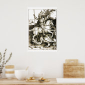 ST. GEORGE UND DRAGON , Schwarz-weiß Poster (Küche)