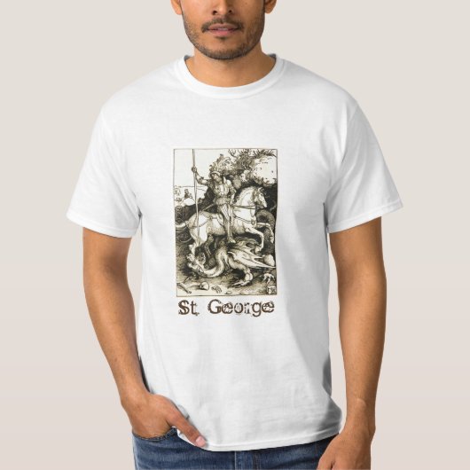 ST. GEORGE UND DRAGON , Schwarz-weiß T-Shirt (Vorderseite)