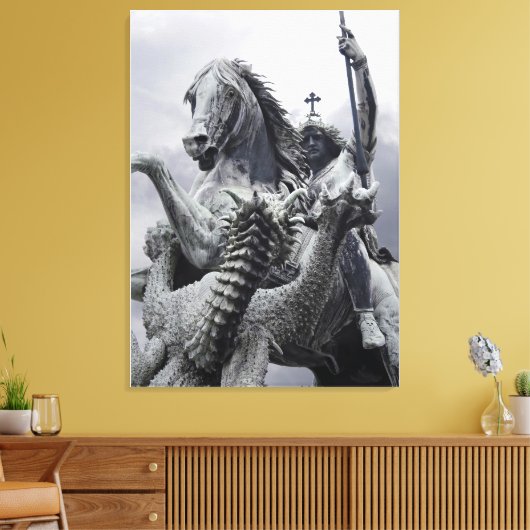 St. George und Dragon von Eduard Kiss Leinwanddruck (Insitu (Wohnzimmer))