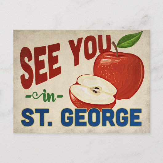 St. George Utah Apple - Vintage Travel Postkarte (Vorderseite)