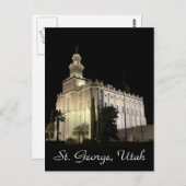St. George Utah Mormon Temple Postkarte (Vorne/Hinten)