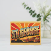 St. George Utah Red Cliffs Desert Art Postkarte (Stehend Vorderseite)