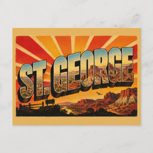 St. George Utah Red Cliffs Desert Art Postkarte