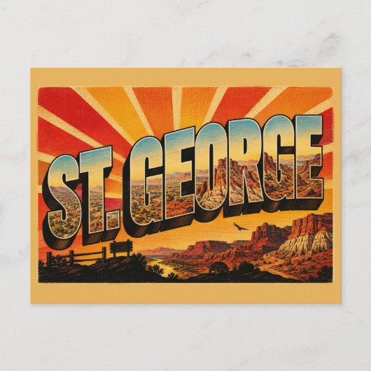 St. George Utah Red Cliffs Desert Art Postkarte (Vorderseite)
