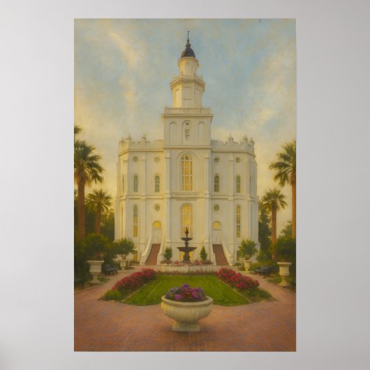 St. George Utah Tempel Gemälde™ LDS Kunstposter Poster (Vorne)