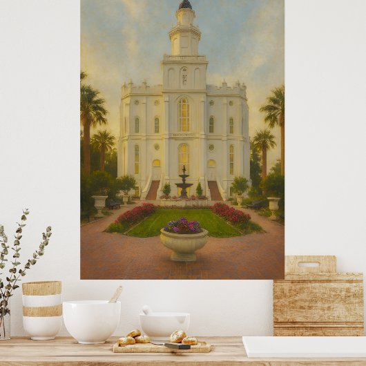 St. George Utah Temple Painting™ LDS Art Poster (Küche)