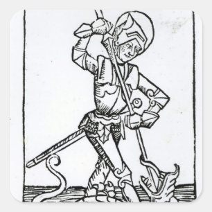 St. George, vom 'Liber Chronicarum' Quadratischer Aufkleber