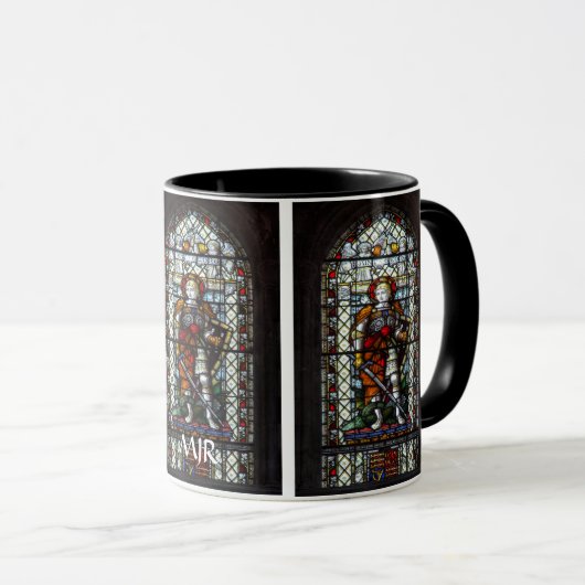 St- GeorgeBuntglasfenster - Monogramm Tasse (VorderseiteRechts)
