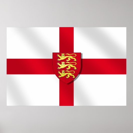 St. George's Cross Flag England 3 Löwen 2012Poster Poster (Vorne)
