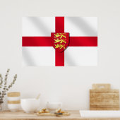 St. George's Cross Flag England 3 Löwen 2012Poster Poster (Küche)
