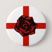 St. George's Day, England's Flag, Rote Rose Button (Vorderseite)