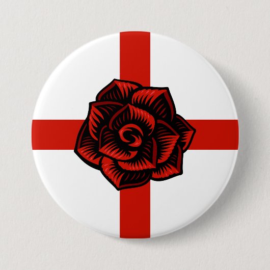 St. George's Day, England's Flag, Rote Rose Button (Vorderseite)
