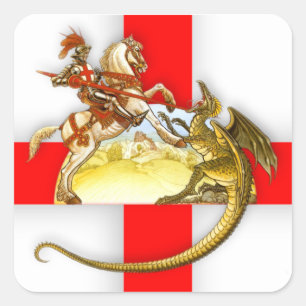 St Georges Day Stckers Quadratischer Aufkleber