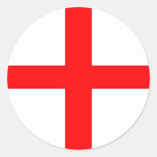ST GEORGES FLAG - SCHLICHT RUNDER AUFKLEBER (Vorderseite)