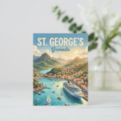 St. George's Hafen Grenada Postkarte (Stehend Vorderseite)