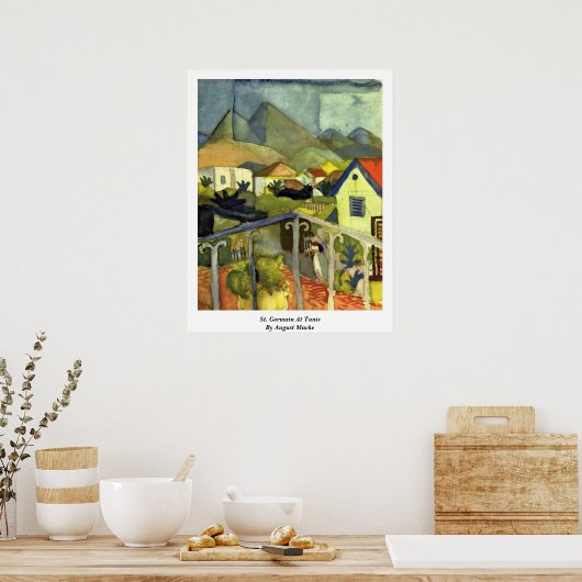 St. Germain bei Tunis by August Macke Poster (Küche)