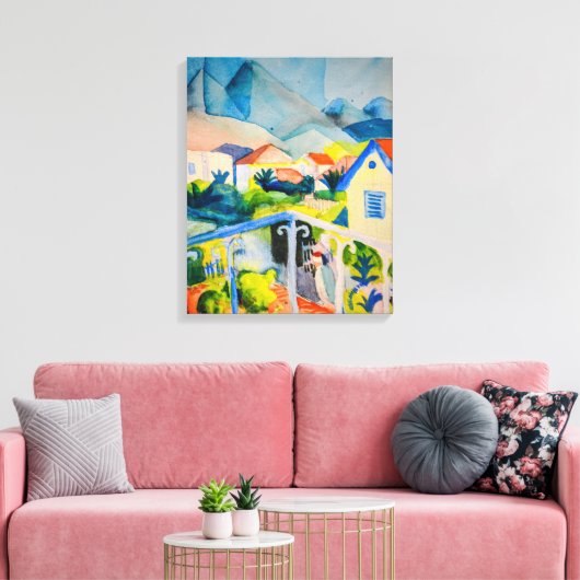 St Germain near Tunis | Auguste Macke | Leinwanddruck (Insitu (Wohnzimmer))