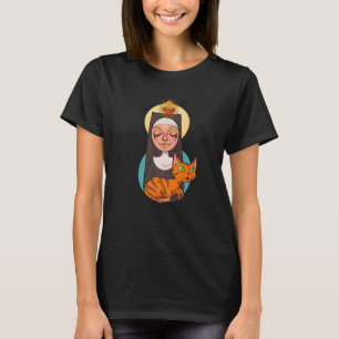 St. Gertrud Schutzpatronin der Katzen Groß Nivell T-Shirt