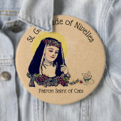 St. Gertrud von Nivelles Schutzpatron der Katzen Button (Beispiel)